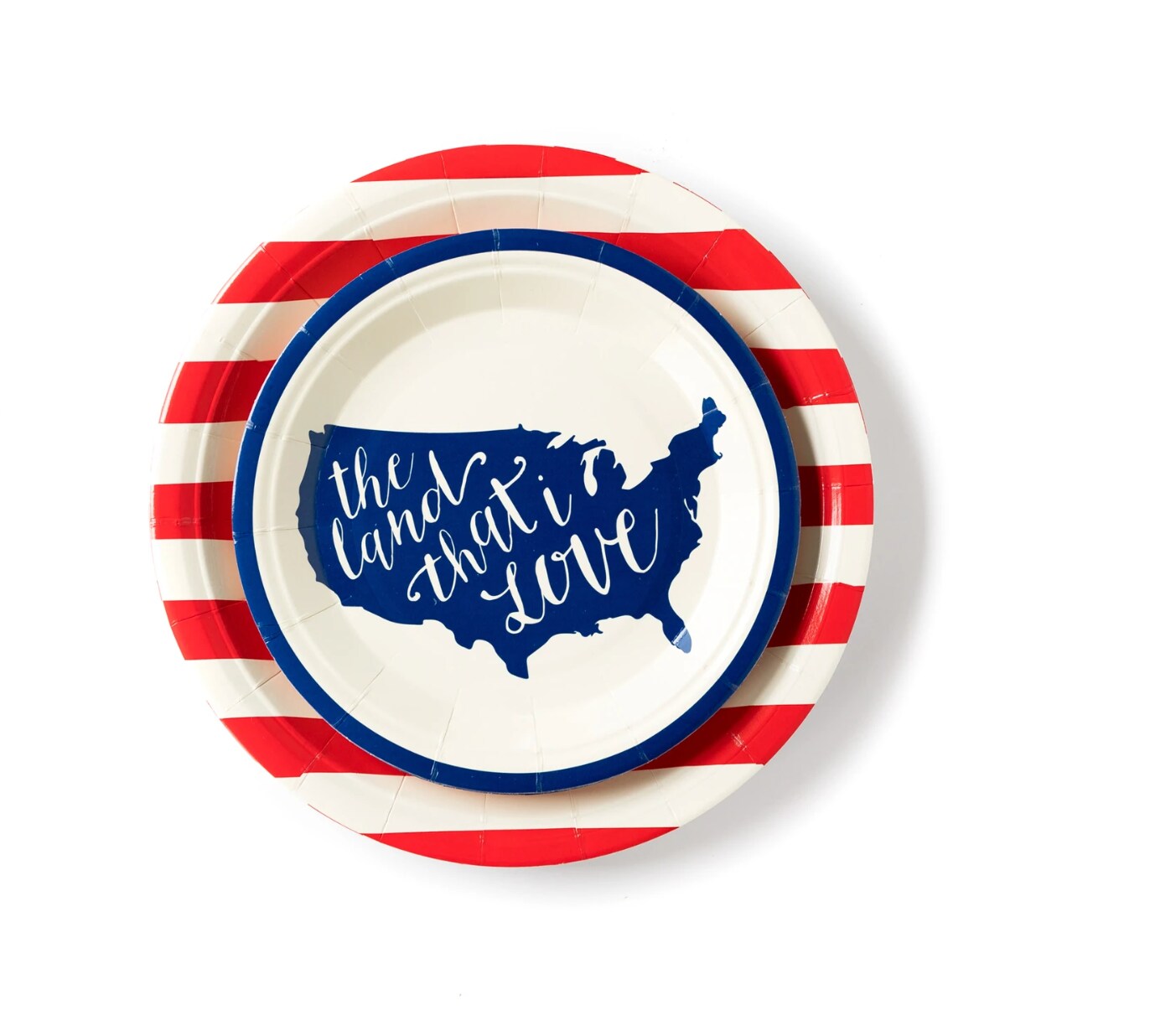 Red Stripe Americana Plate - 4th of July Red &#x26; Ivory Striped Decor