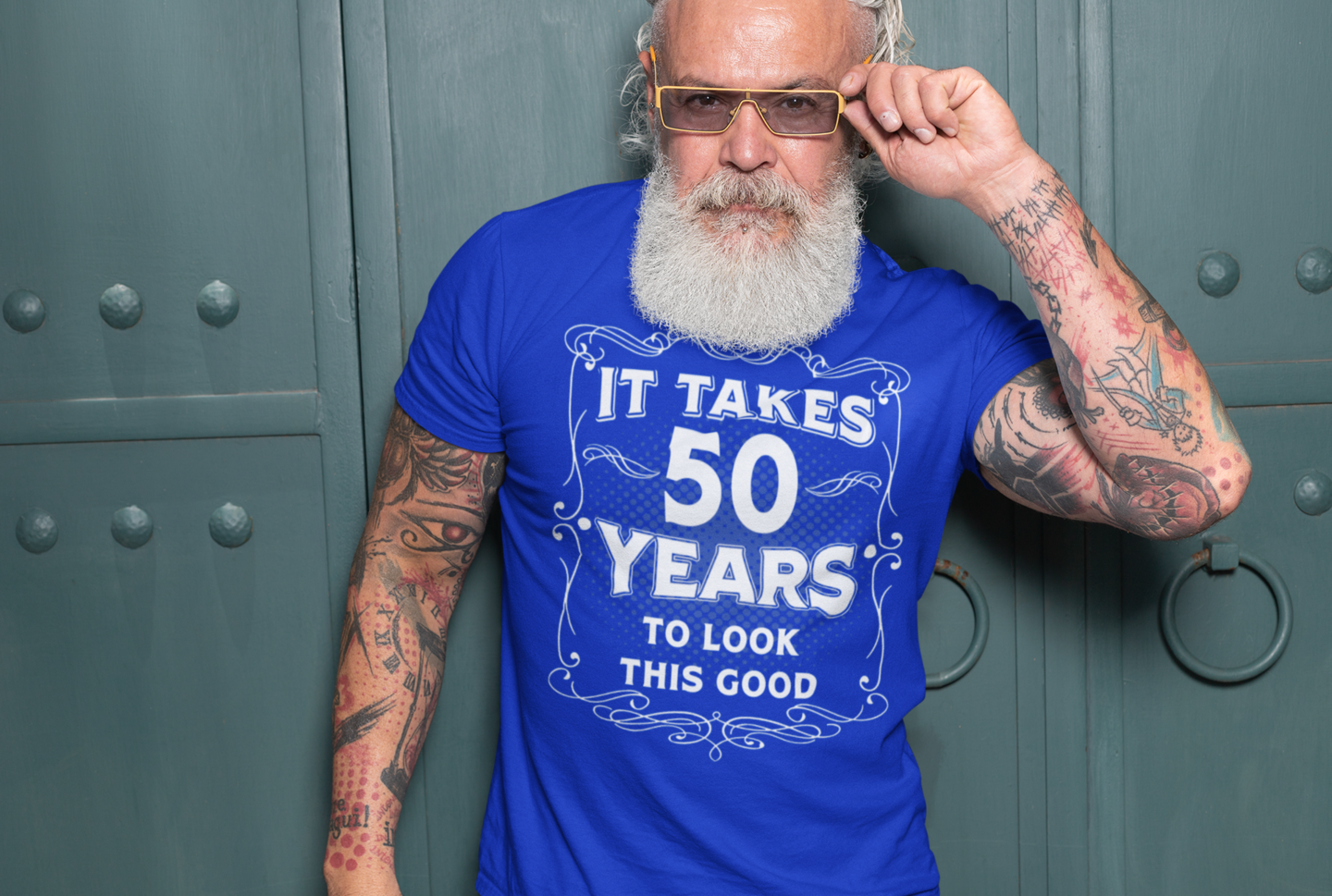 Mens Funny 50th Birthday T Shirt It Takes Fifty Years Look This Good