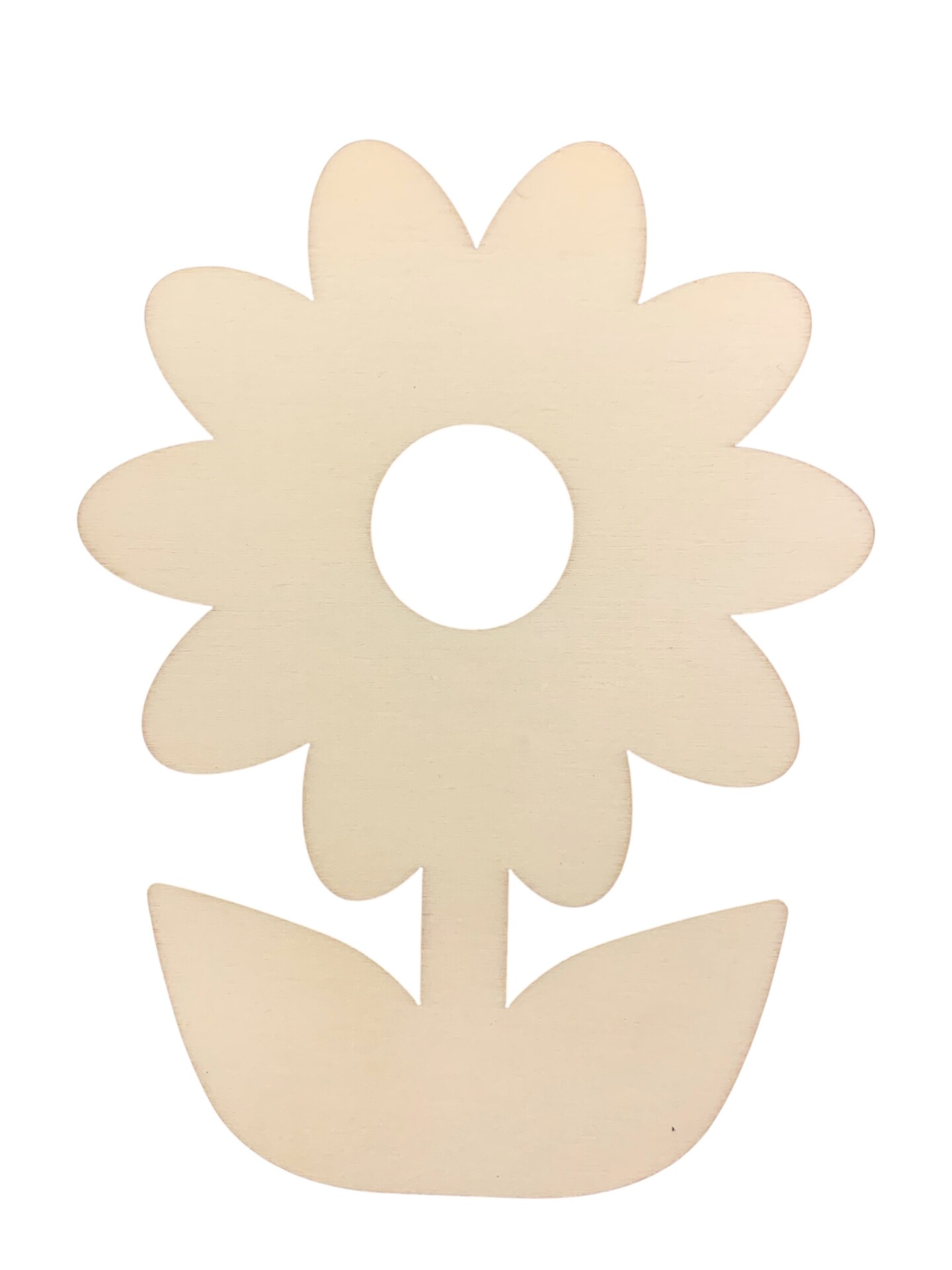 Unfinished Wooden Flower Shape Cutout DIY Craft 5 Inches