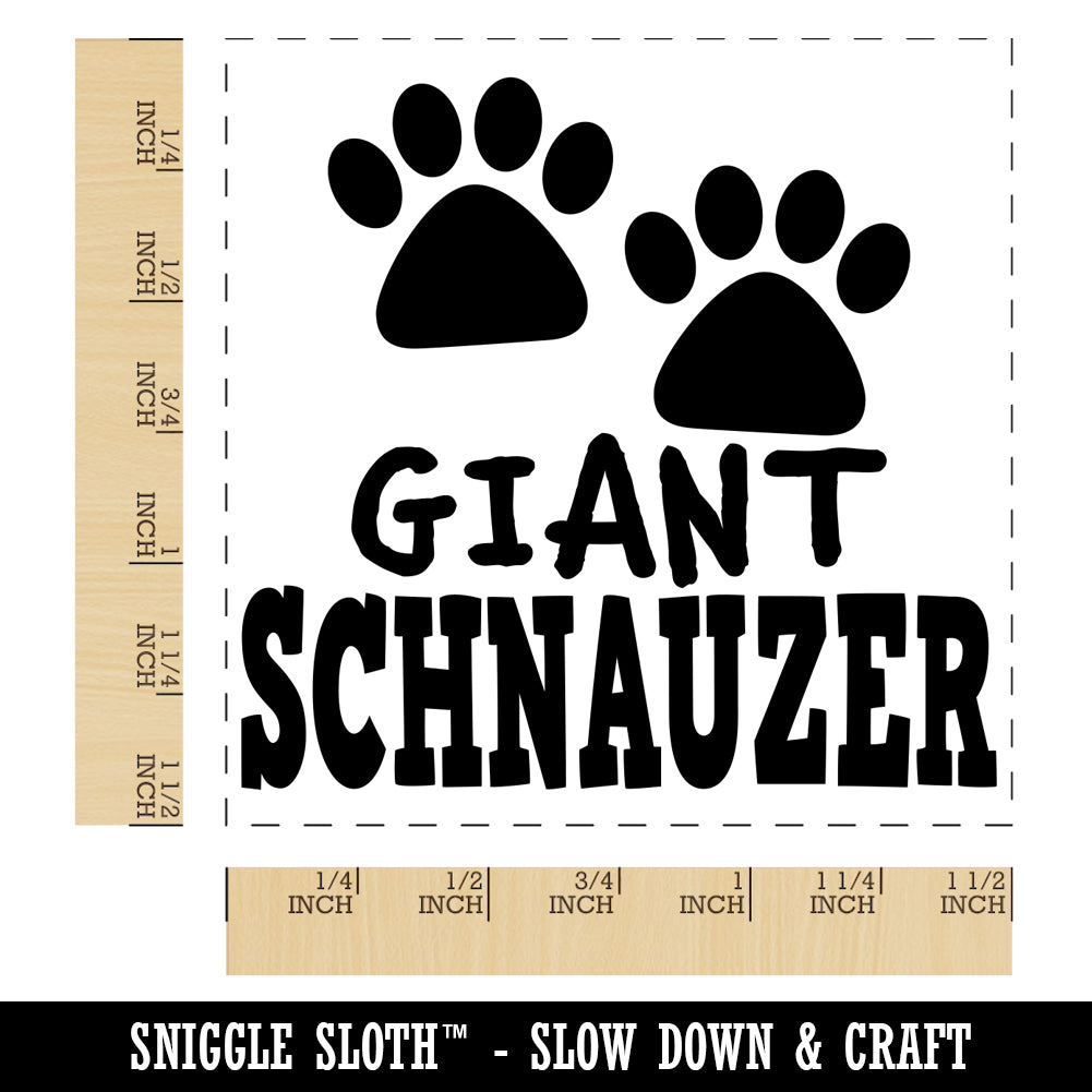 Giant Schnauzer Dog Paw Prints Fun Text Self-Inking Rubber Stamp Ink ...