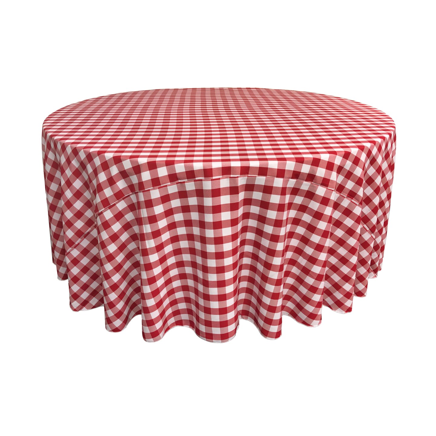 Gingham Checkered Round Tablecloth Spun Polyester Double Sided