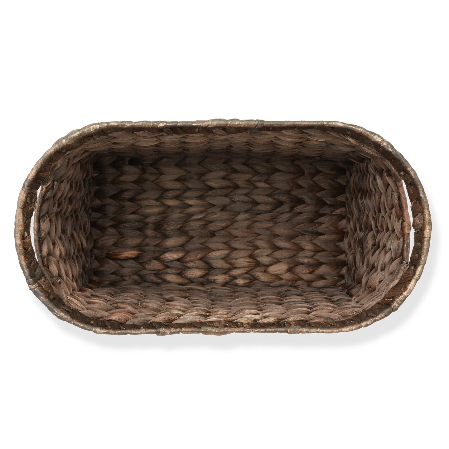 Casafield Woven Magazine Holder with Handles - Water Hyacinth Storage Basket for Bathroom, Living Room, Home Office