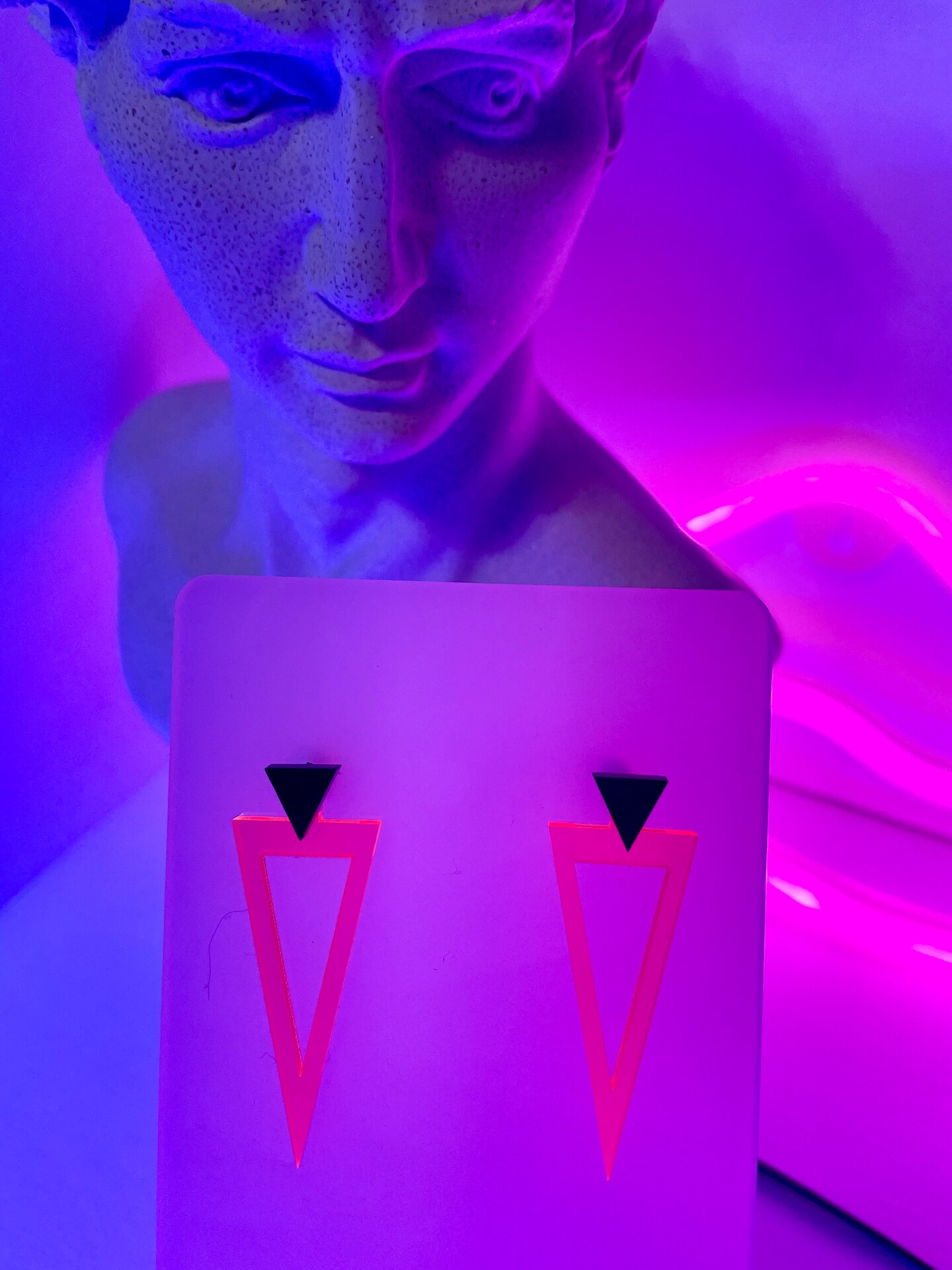 80's Triangle Interchangeable EarringsFluorescent Neon Acrylic