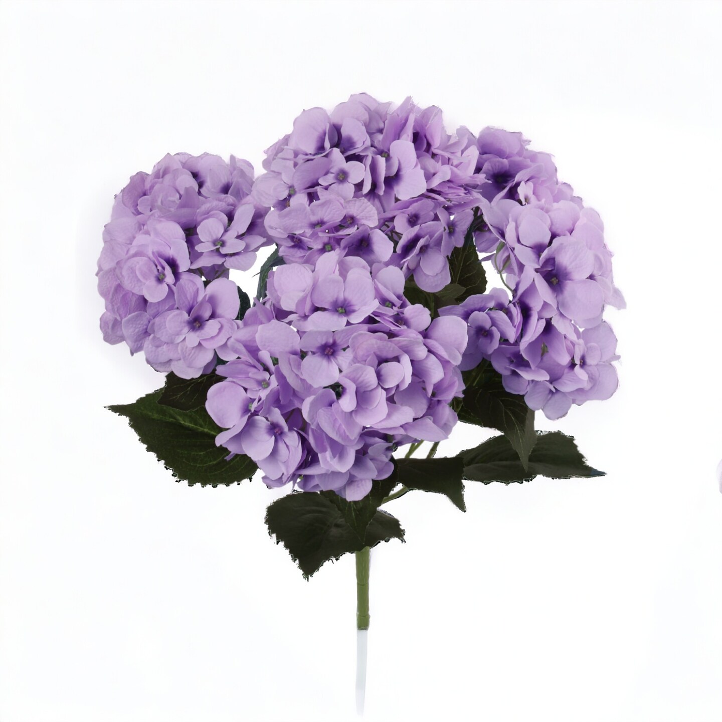 20&#x22; UV Lavender Hydrangea Bush with 7 Silk Flowers &#x26; Leaves by Floral Home&#xAE;