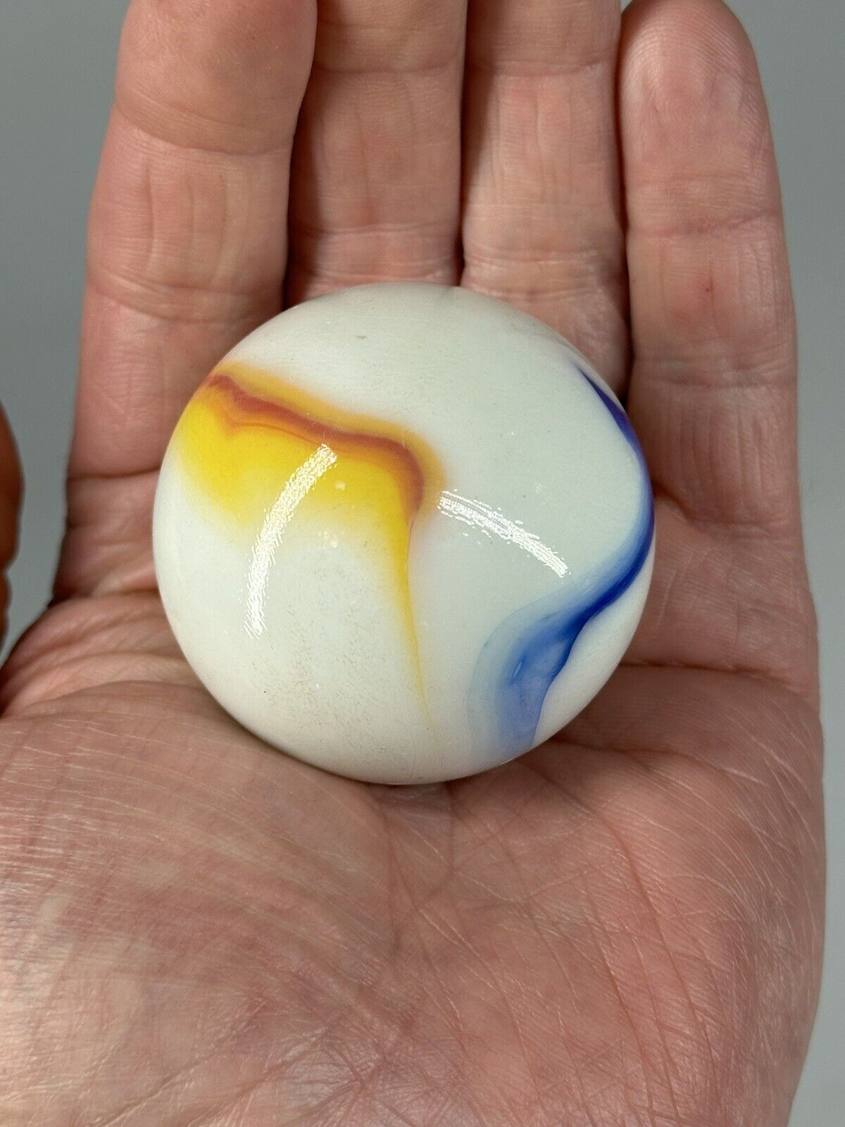 Toe Breaker 50mm (2&#x22;) GLORY Green/Blue/Red Swirl Marbles glass Toebreaker HUGE