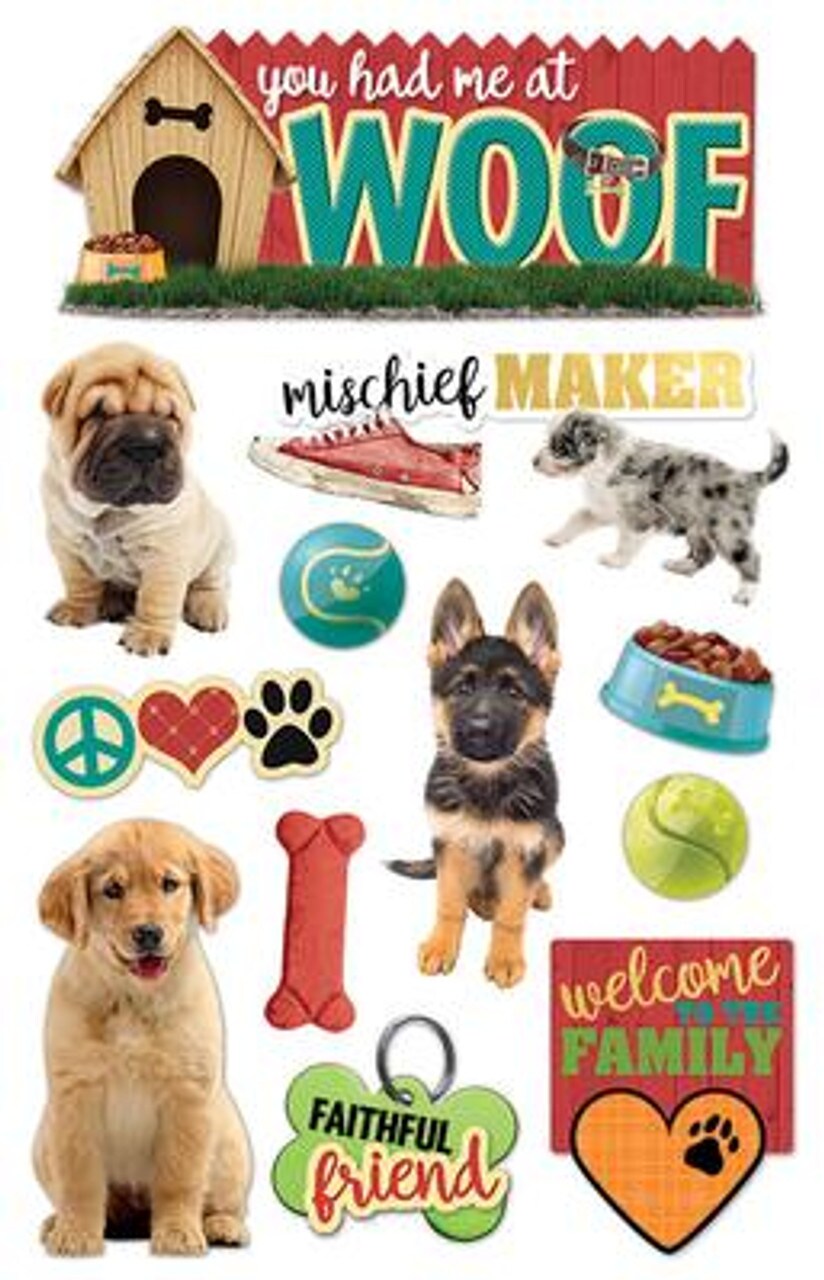 Paper House You Had Me At Woof Dimensional Stickers