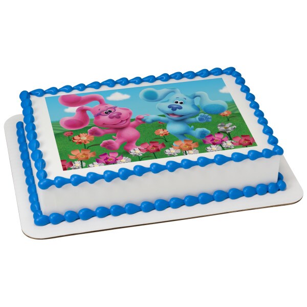 Blue&#x27;s Clues &#x26; You! Let&#x27;s Think! Edible Cake Topper Image - 1/4 Sheet