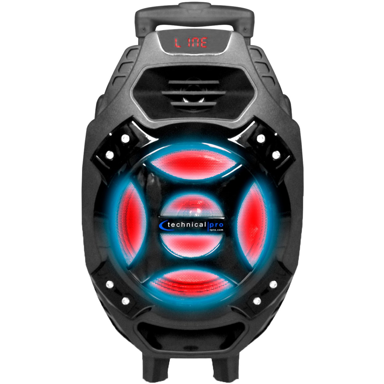 Technical Pro 600W Rechargeable Bluetooth Speaker With Wheels And Microphone