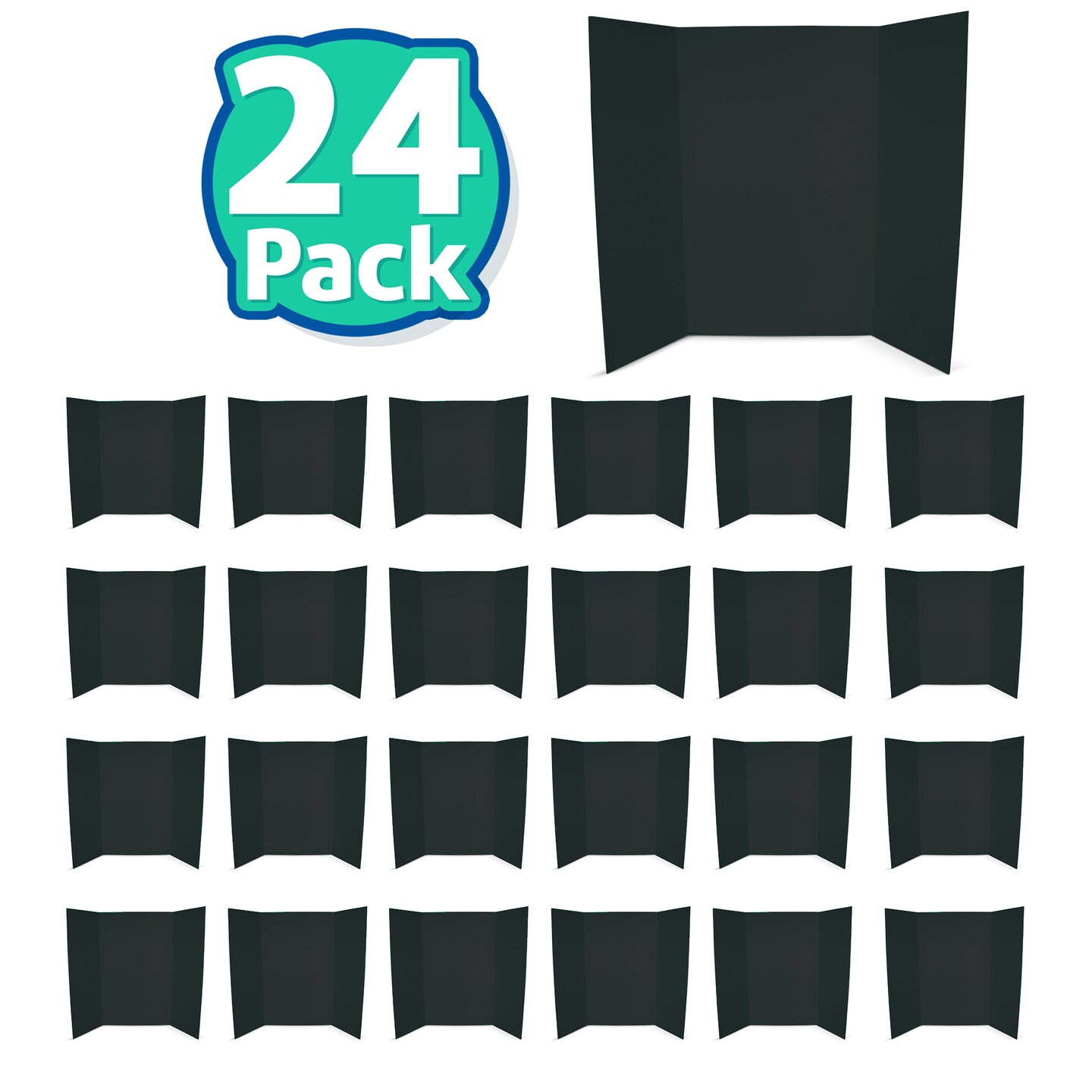 Flipside Products 36” x 48” Project Boards for Presentations, Science Fair, School Projects, Event Displays and Trifold Picture Board, Proudly Made in USA - 24 Pack