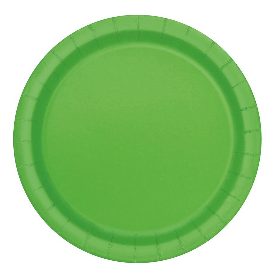 Lime Green Solid Round 7&#x22; Dessert Plates, 8ct