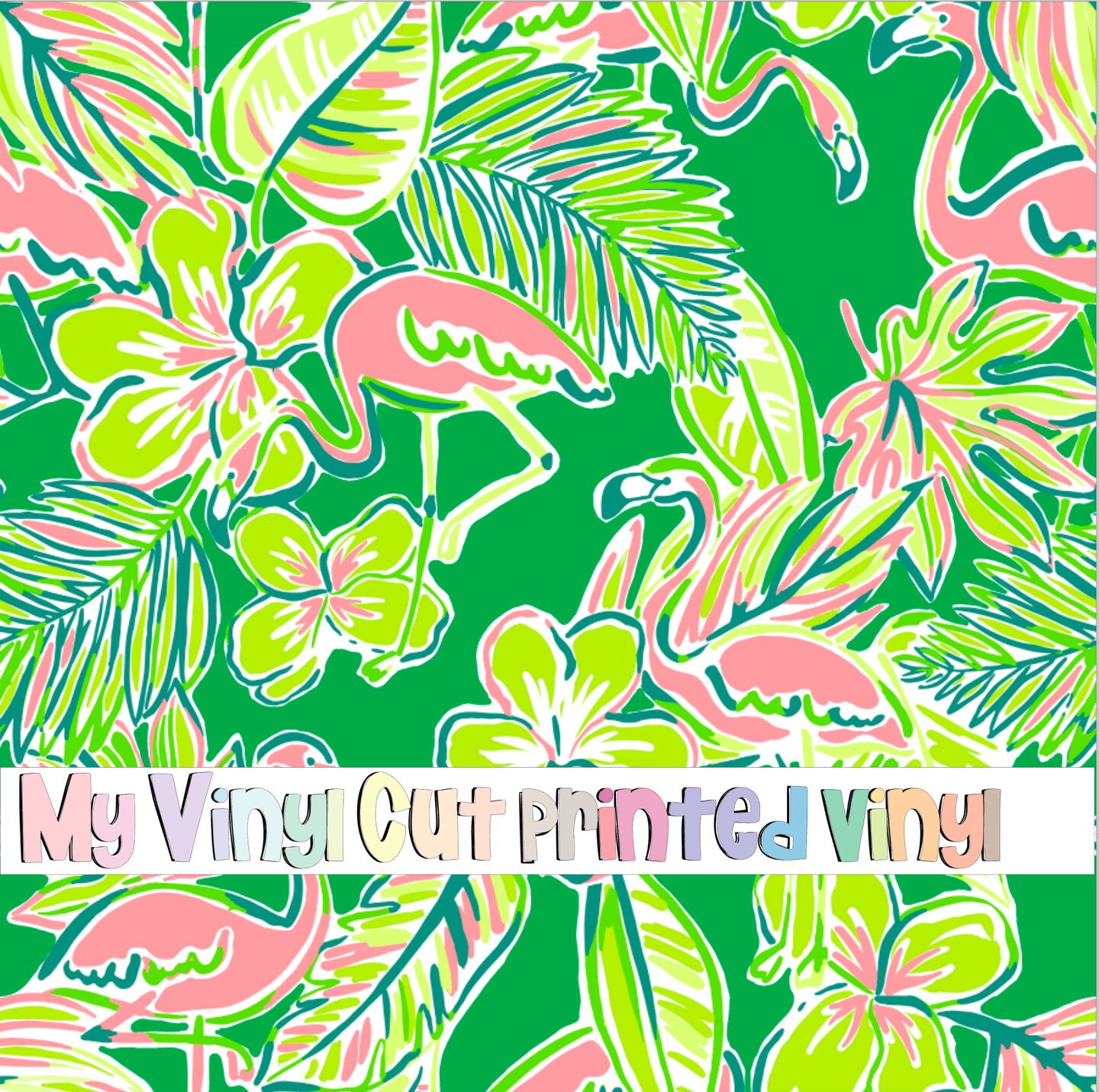 12 x 12 inch Sheet of Printed Vinyl or HTV in the Flamingo Green ...