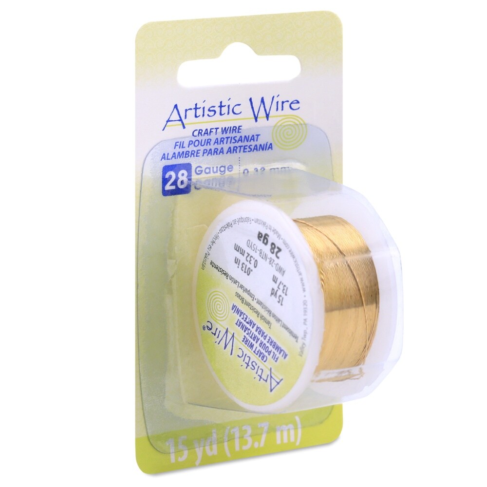 Artistic Wire 28 Gauge 15yd-Non-Tarnish Brass