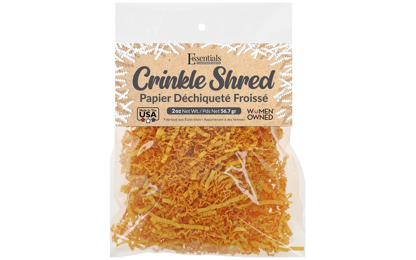 Essentials by Leisure Arts Crinkle Shred Bag, Canary Yellow, 2oz Shredded Paper Filler, Crinkle Cut Paper Shred Filler, Box Filler, Shredded Paper for Gift Box, Paper Crinkle Filler, Box Filling