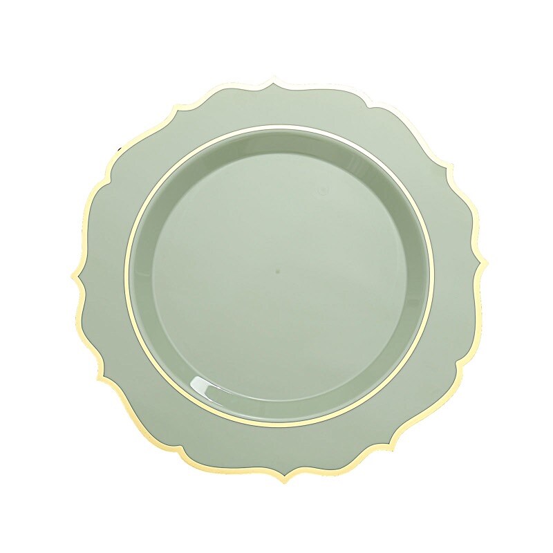 10.5&#x22; Disposable Plastic Plates Scalloped Rim