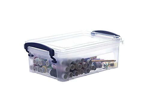 1 Qt Clear Plastic Storage Bin with Lid, Non-Toxic, BPA Free, Odor Free, Organizer Storage Box, Stackable Plastic Tote for Home, Garage, School, and Office, X-Small