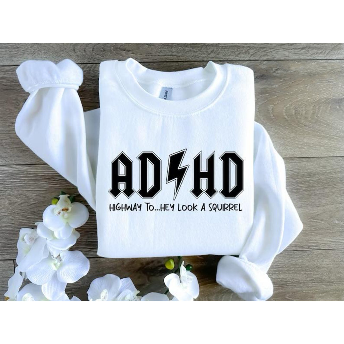 ADHD Shirts, Mental Health T-Shirt, Funny Saying Graphic Tees, ADHD Awareness Tshirt, Gifts for Friend, Highway To Hey Look a Squirrel Shirt product 3