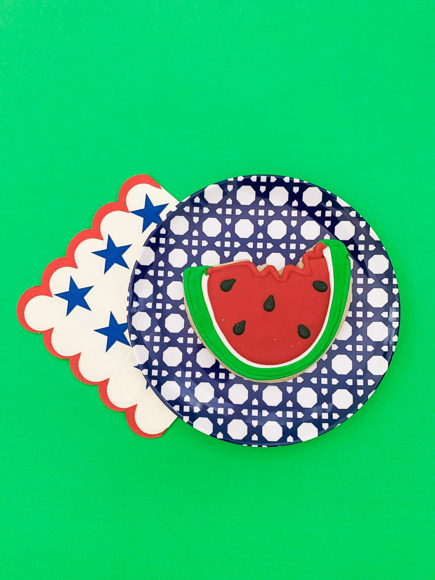 Blue Geo Melamine Appetizer Plates – 6" Durable Reusable Snack Dish Set of 4 for Indoor & Outdoor Entertaining