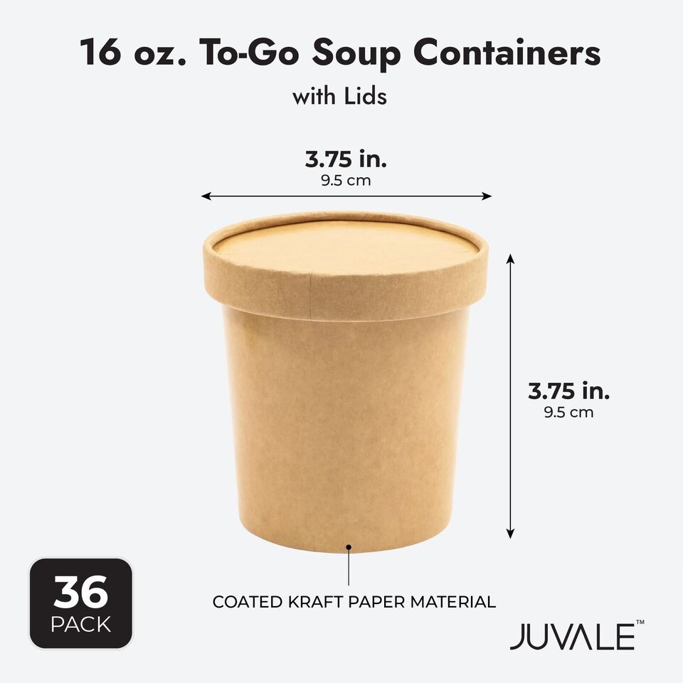 36-Pack Disposable Soup Containers with Lids