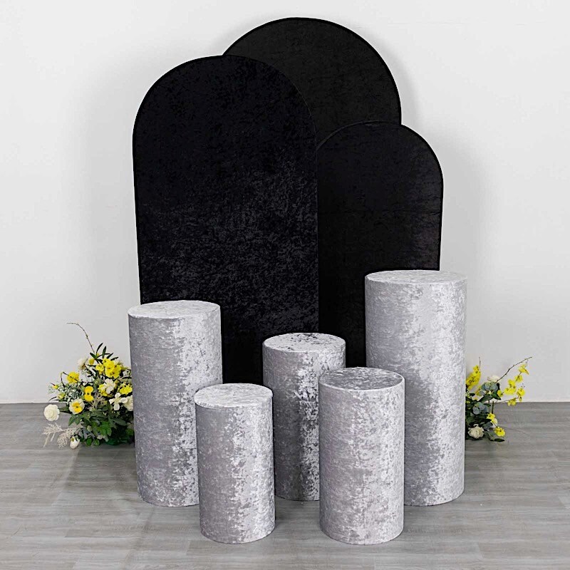 5 Cylinder Pedestal Crushed Velvet Display STAND COVERS