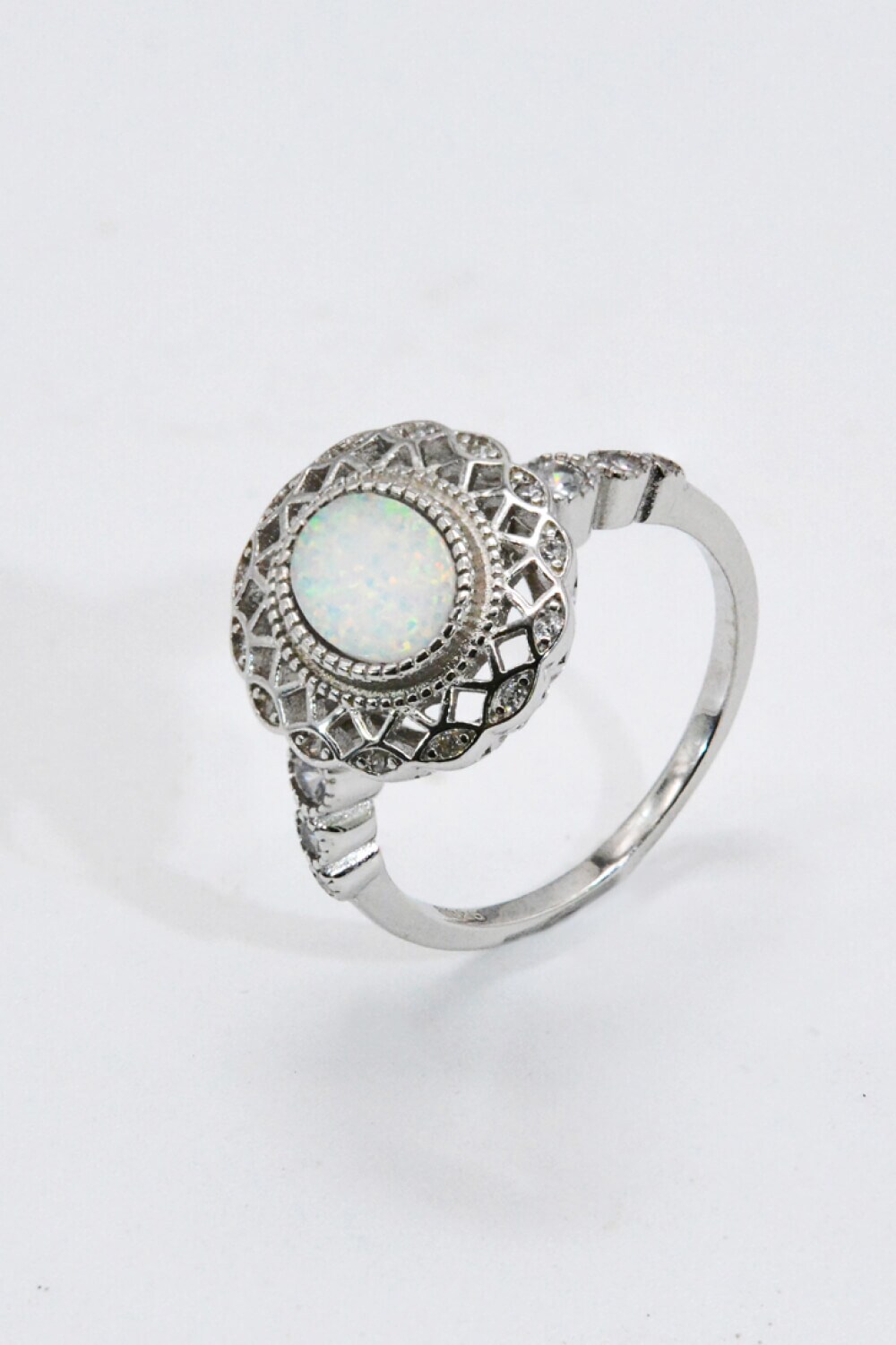 Beautiful Vintage Sterling Silver and Natural newest Wood Opal Statement Ring.