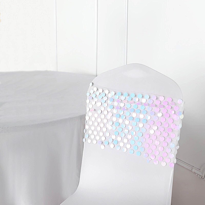 10-Inch wide Big Payette Sequined Chair Sashes