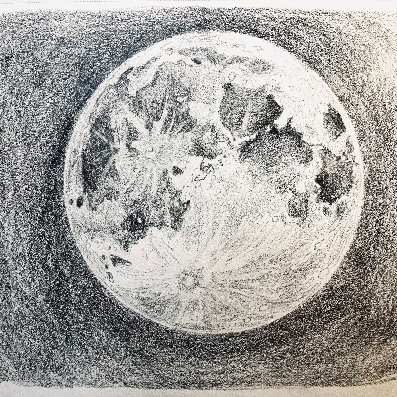 Sketching the Full Moon in Graphite with @AdrienneHodgeArt