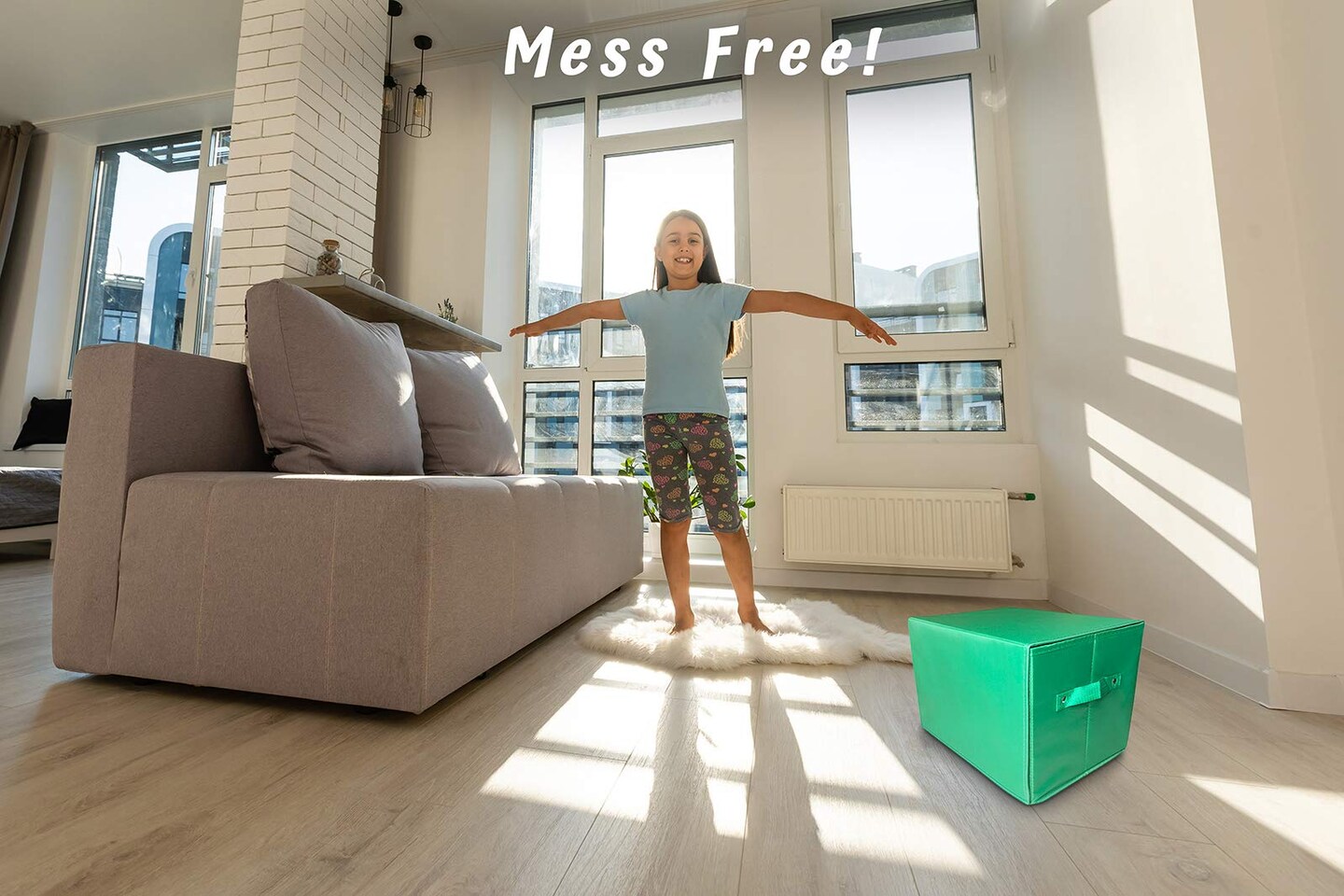 Toy storage box with car rug play mat - Toy box for boys and girls - 2 in 1 collapsible toy car storage- toyboxes for children - toy boxes for kids (Green)