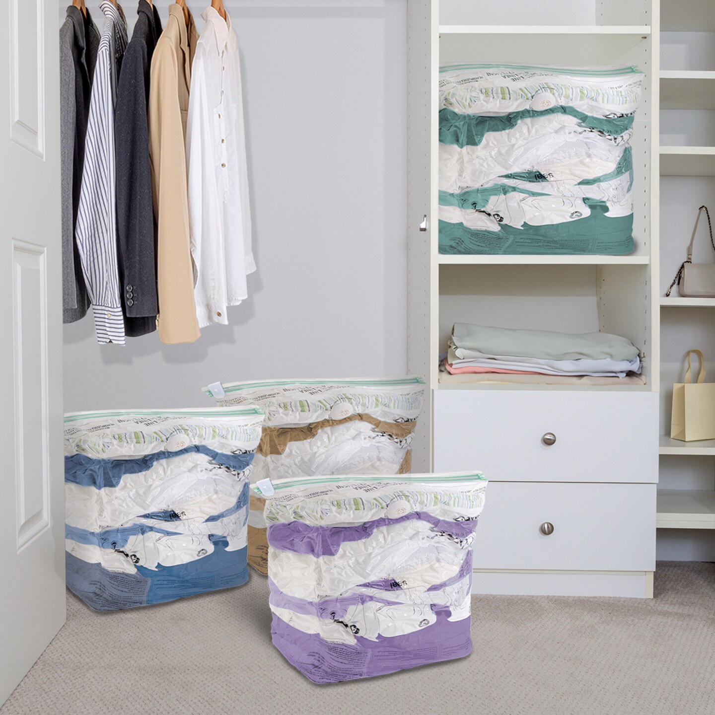 MagicBag Smart Design Set of 4 Instant Space Saver Storage - Cube Extra Large