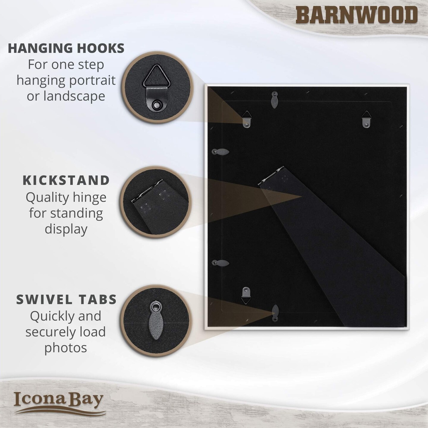 8x10 Pony Gray Picture Frame, Country Rustic Style 8 x 10 Photo Frame, Table Top or Wall Mount, Barnwood Collection