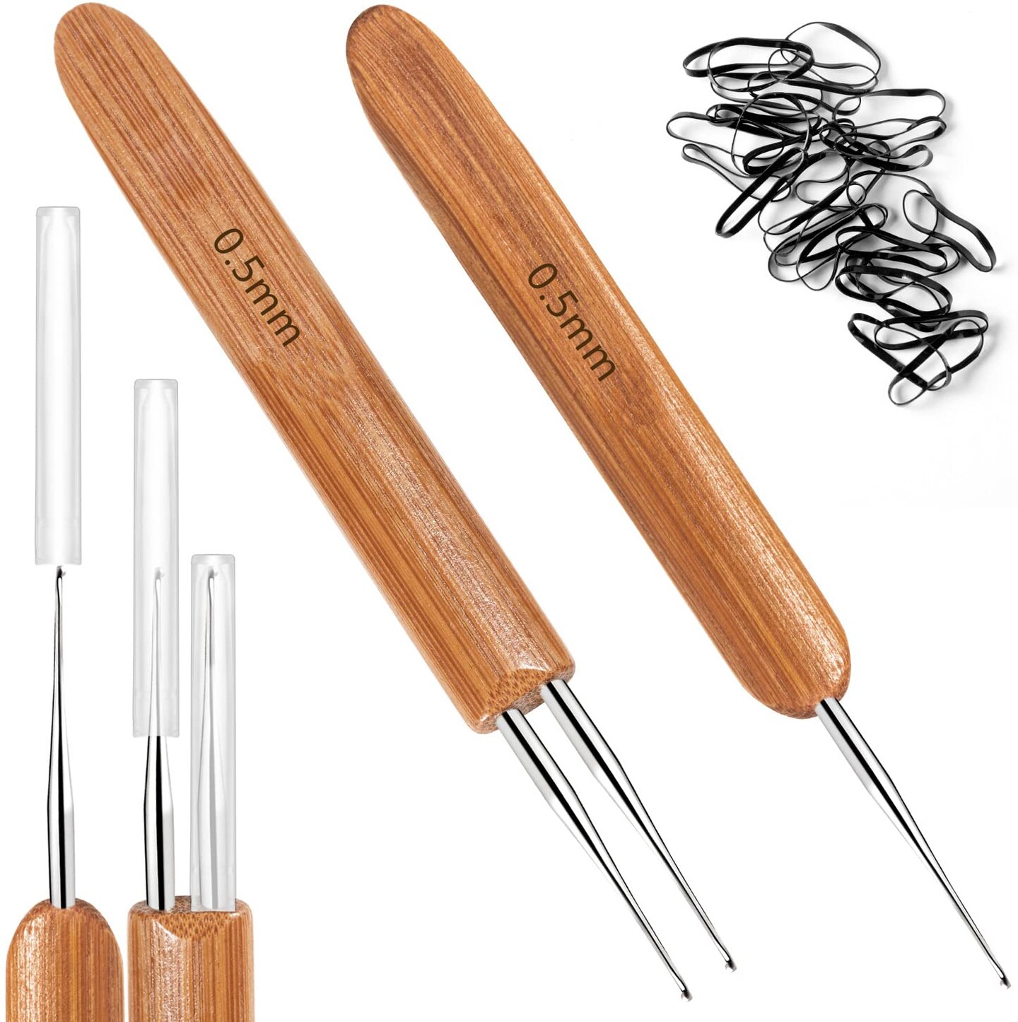 Dread Locks Crochet Loc Needle for Braid Craft 0.5mm (1 Hook and 2 Hooks)