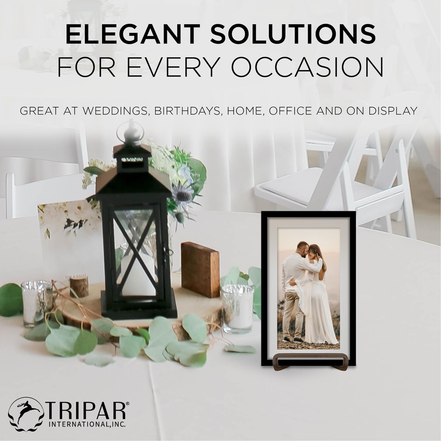 Square Metal Wire Stand, Mahogany Finish (3-Inch Depth) Tabletop Easel Sleek & Modern Look - Perfect for Books, Plates, Photos & More