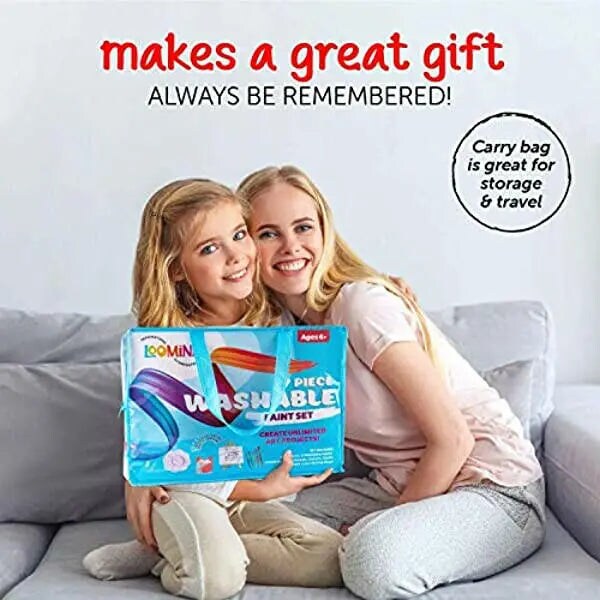 Paint Set for Kids |27 Piece Art Gift Sets Non-Toxic,Washable Paint, Canvases, paint Brushes, Easel, Smock