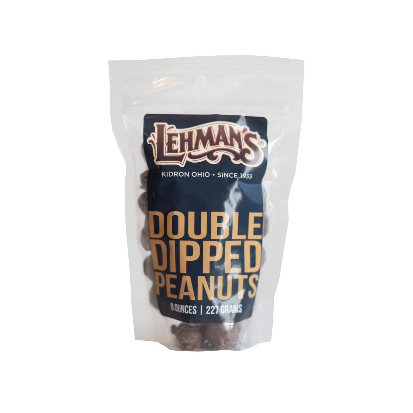Lehman's Chocolate Covered Peanuts, Double Dipped Nuts in Chocolate Candy, 8 oz Resealable Bag