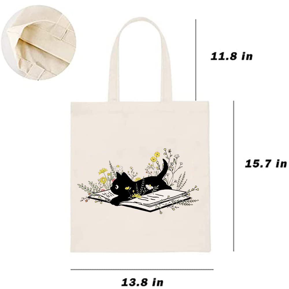 Mahrokh Canvas Tote Bag for Women with Inner Pocket Aesthetic Cute Shopping Tote Bags Reusable Grocery Bags
