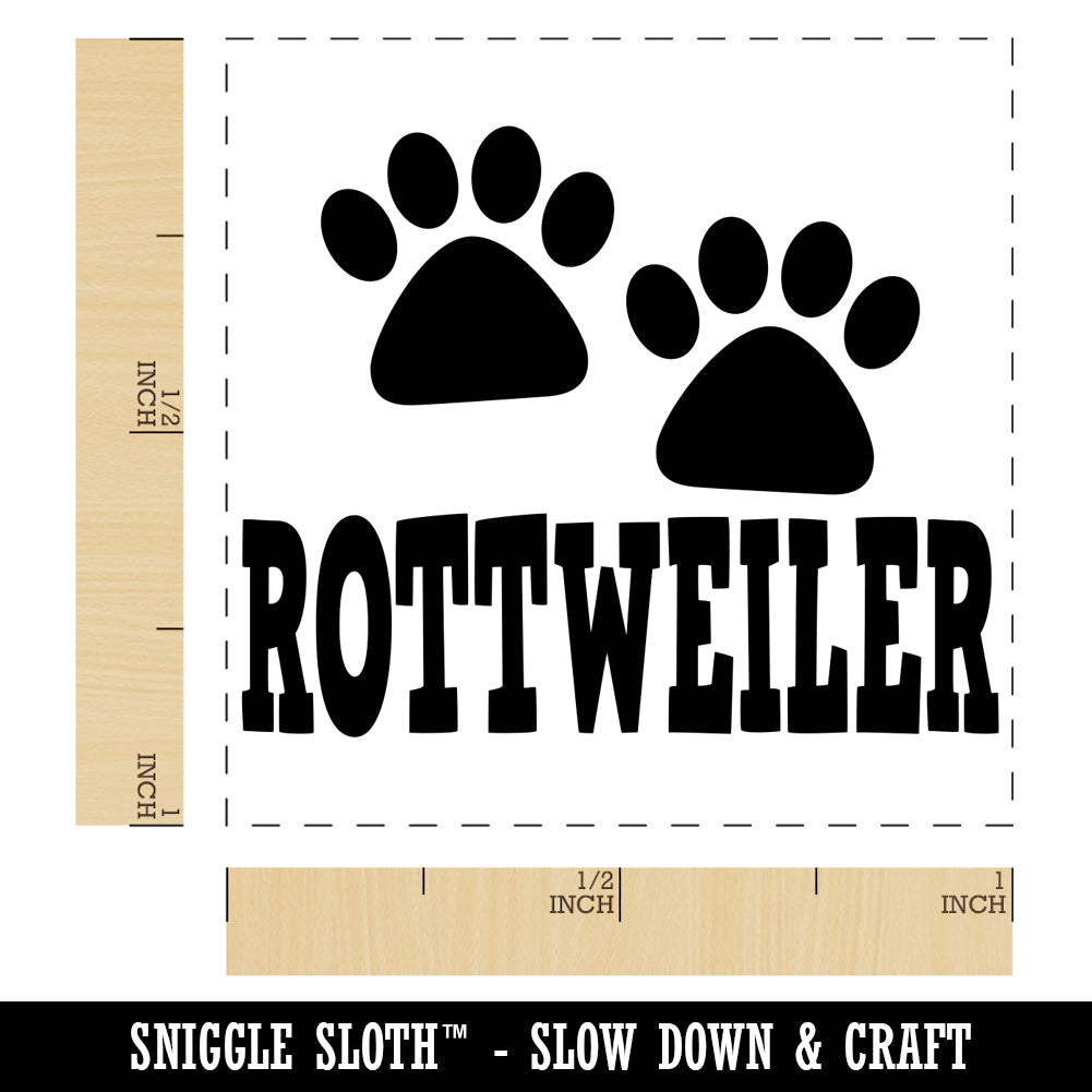 Rottweiler Dog Paw Prints Fun Text Self-Inking Rubber Stamp Ink Stamper ...