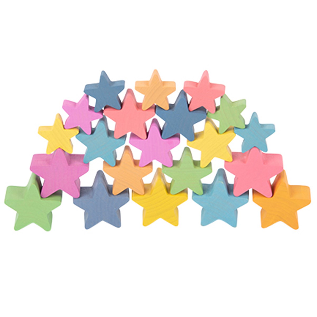 TickiT Stackable Rainbow Wooden Stars - 21 Pieces