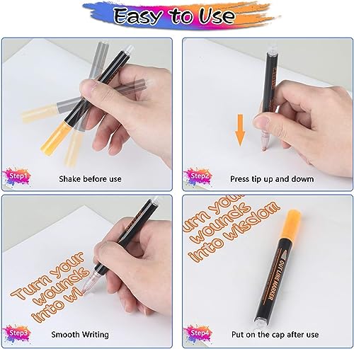 12 Pieces Metallic Double Line Outline Markers Glitter Pen Set for Rock Painting, Glass, Mug, Wood, Fabric, Canvas, DIY Craft with Fine Medium Tip