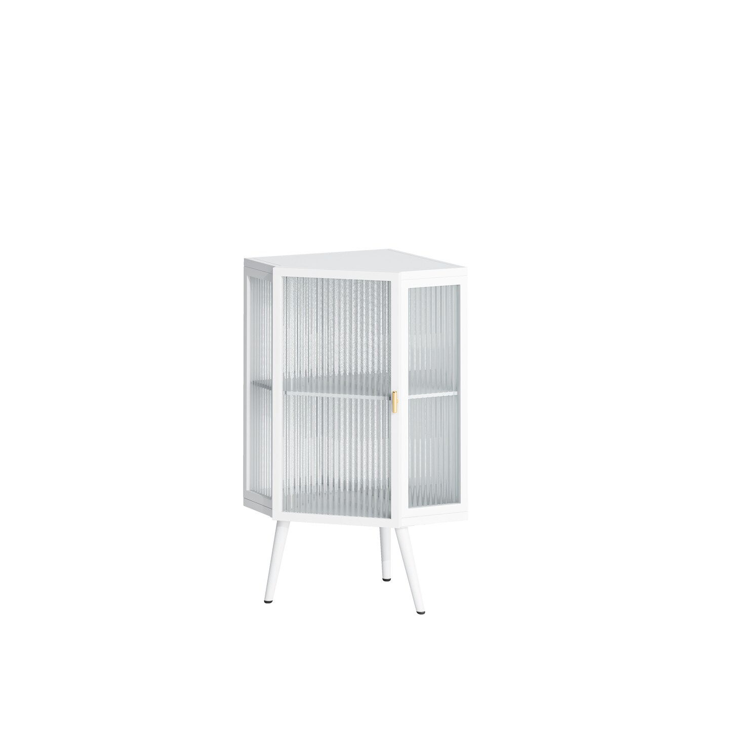 Modern Iron and Glass Corner Cabinet | 28.66 | Organize in style