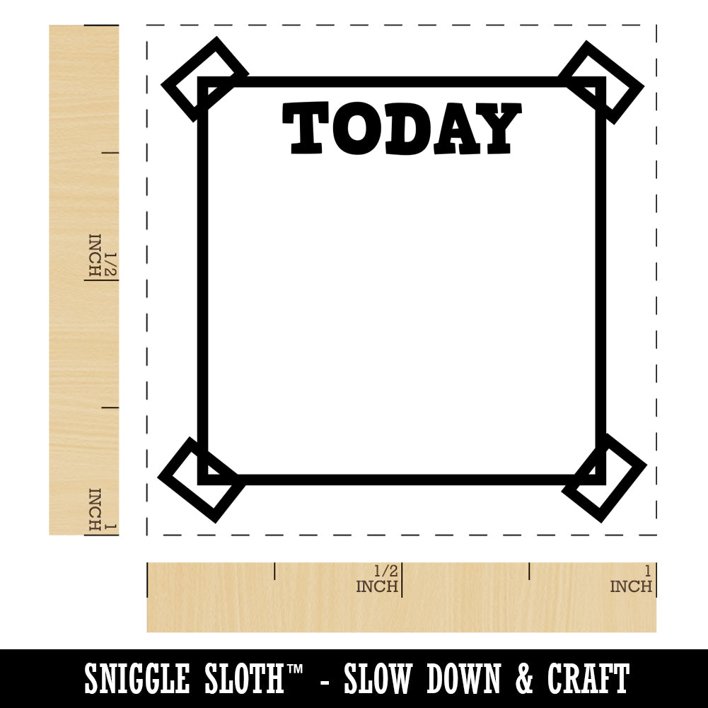 Cute Today To Do List Note Box Taped Corners Self-Inking Rubber Stamp Ink Stamper