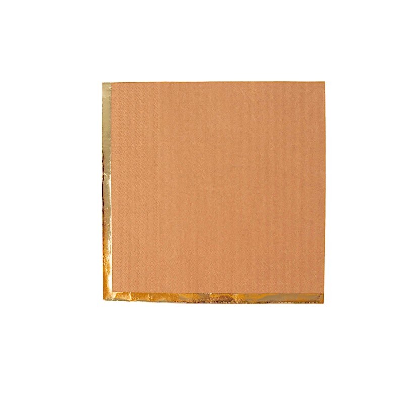 50 Pastel Gold Trim 2 Ply Paper Napkins for Events