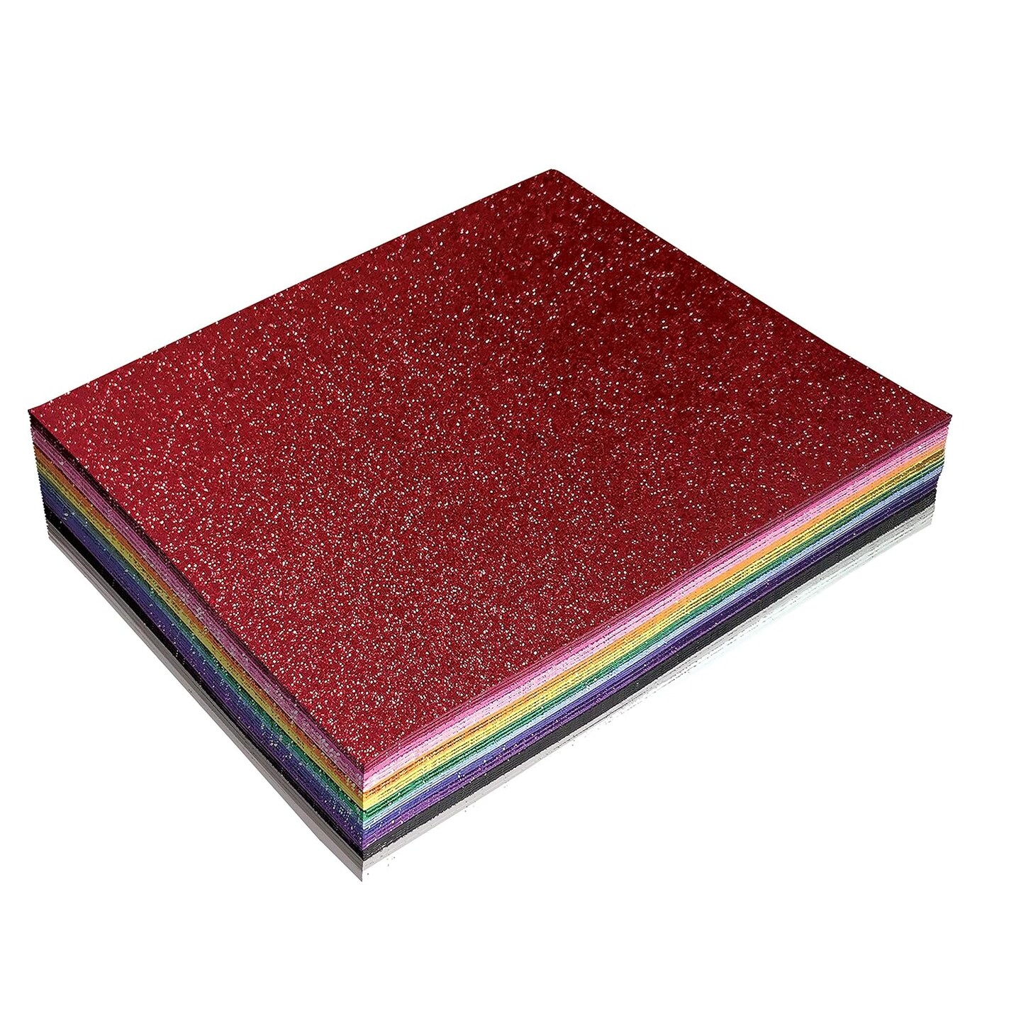 36 Pack Glitter Foam Sheets, 9 x 12 Inch, Assorted 12 Colors, for Arts and Crafts, 36 Sheets