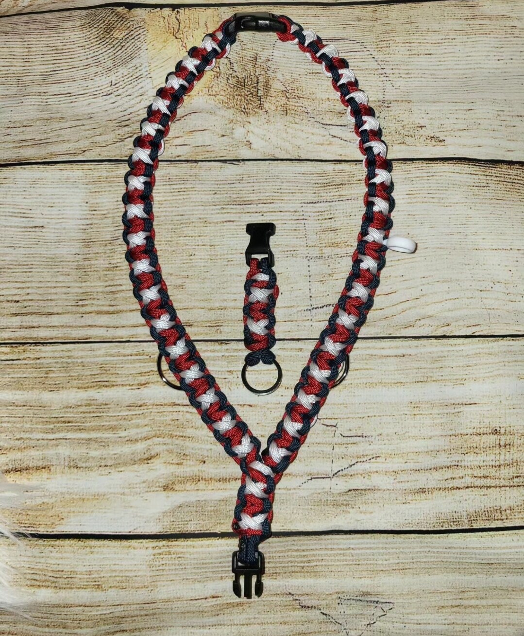 Red, White, and Blue Patriotic Paracord Lanyard Perfect for Keys or ID Badges Medium Size with Detachable Keychain MakerPlace by Michaels