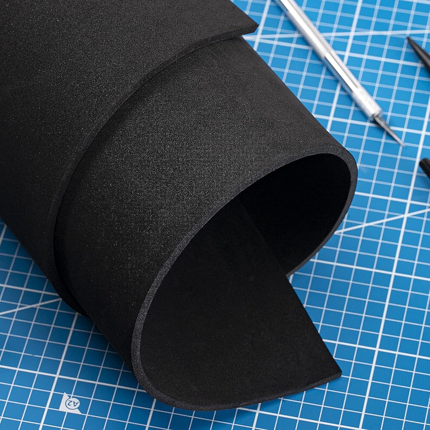 Black Foam Sheets Roll, Premium Cosplay Large EVA Foam Sheet 13.9&#x22; x 59&#x22;,5mm Thick, Density 86kg/m3for Cosplay Costume, Crafts, DIY Projects
