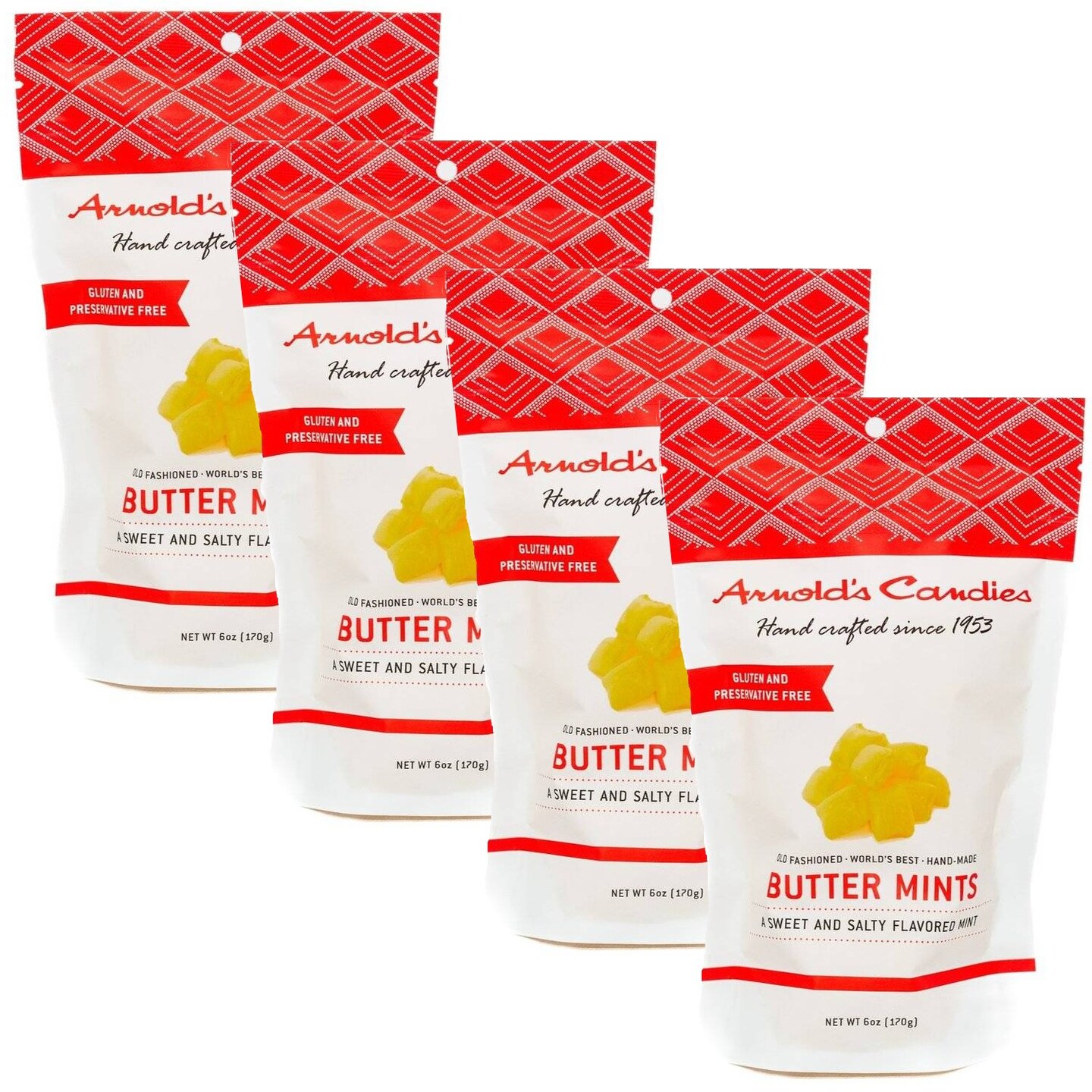 Arnold&#x27;s Old Fashioned Handmade Buttermints Sweet Buttery Flavor 4 bags