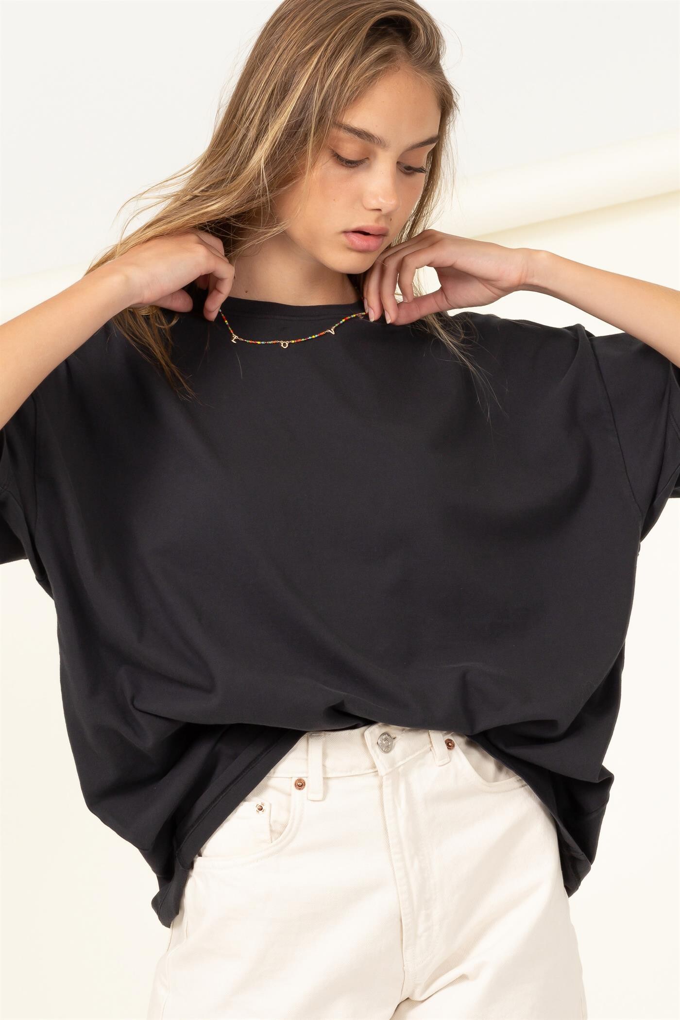 Cool and Chill Oversized Short Sleeve Crew-Neck T-Shirt