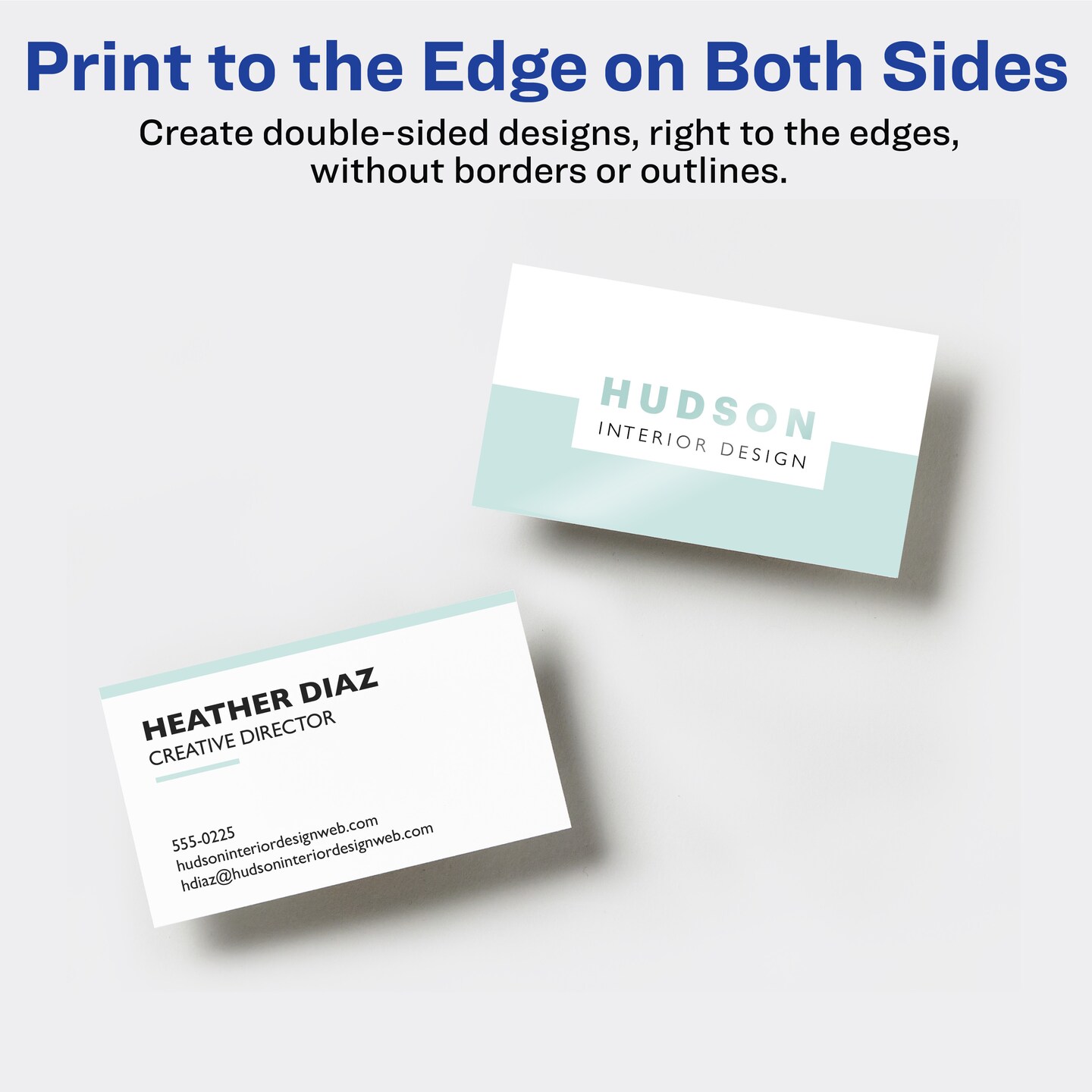 Avery Glossy Business Cards with Sure Feed Technology, 2" x 3.5", Glossy White, 160 Total, Clean Edge, Print-to-the-Edge, Inkjet Printable Cards (8801)