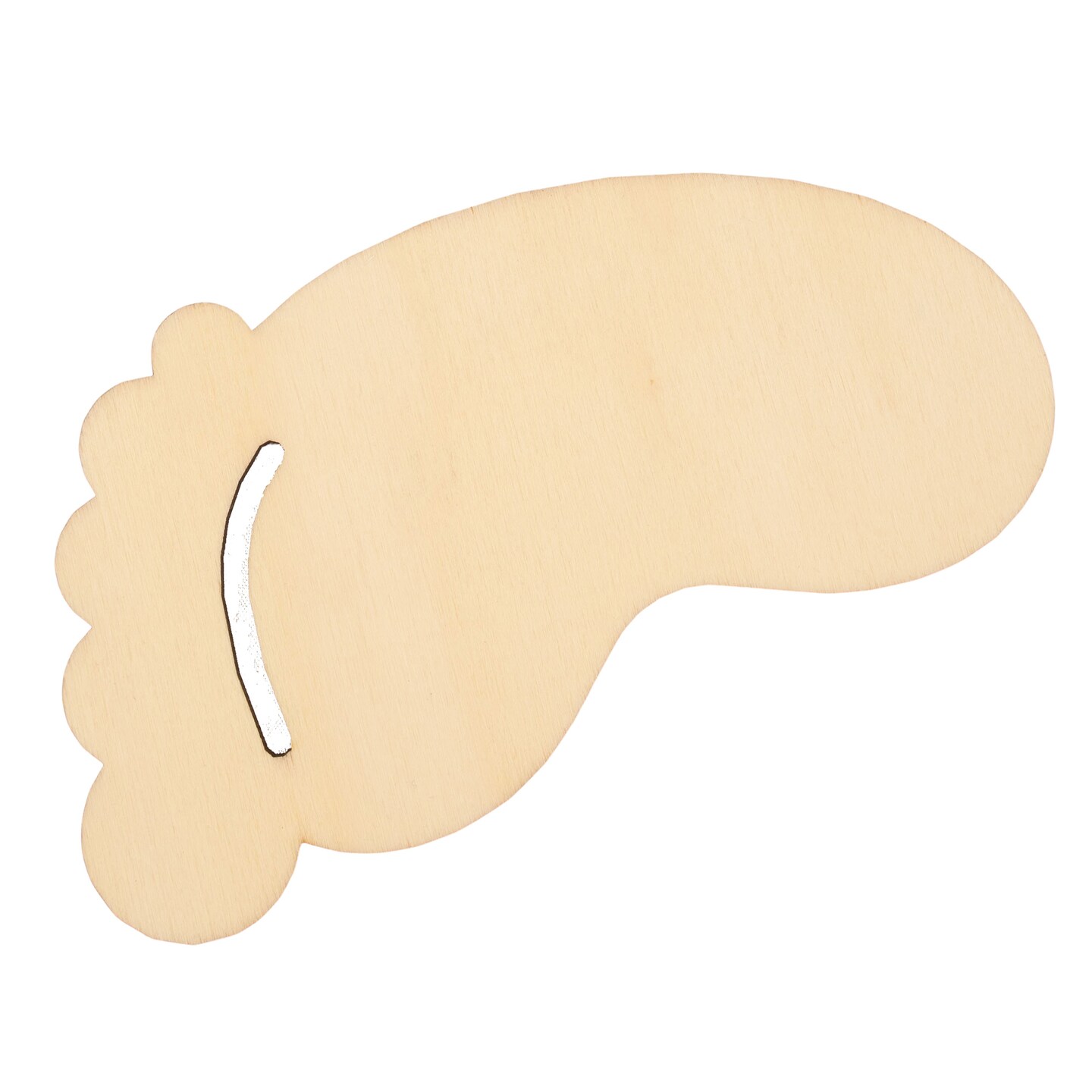 Unfinished Wooden Word Foot Shape Cutout DIY Craft 5.4 Inches