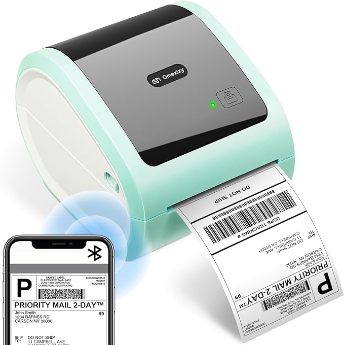 Bluetooth® - Thermal Label Printer 4X6 | Wireless Shipping best Printer for Small Business