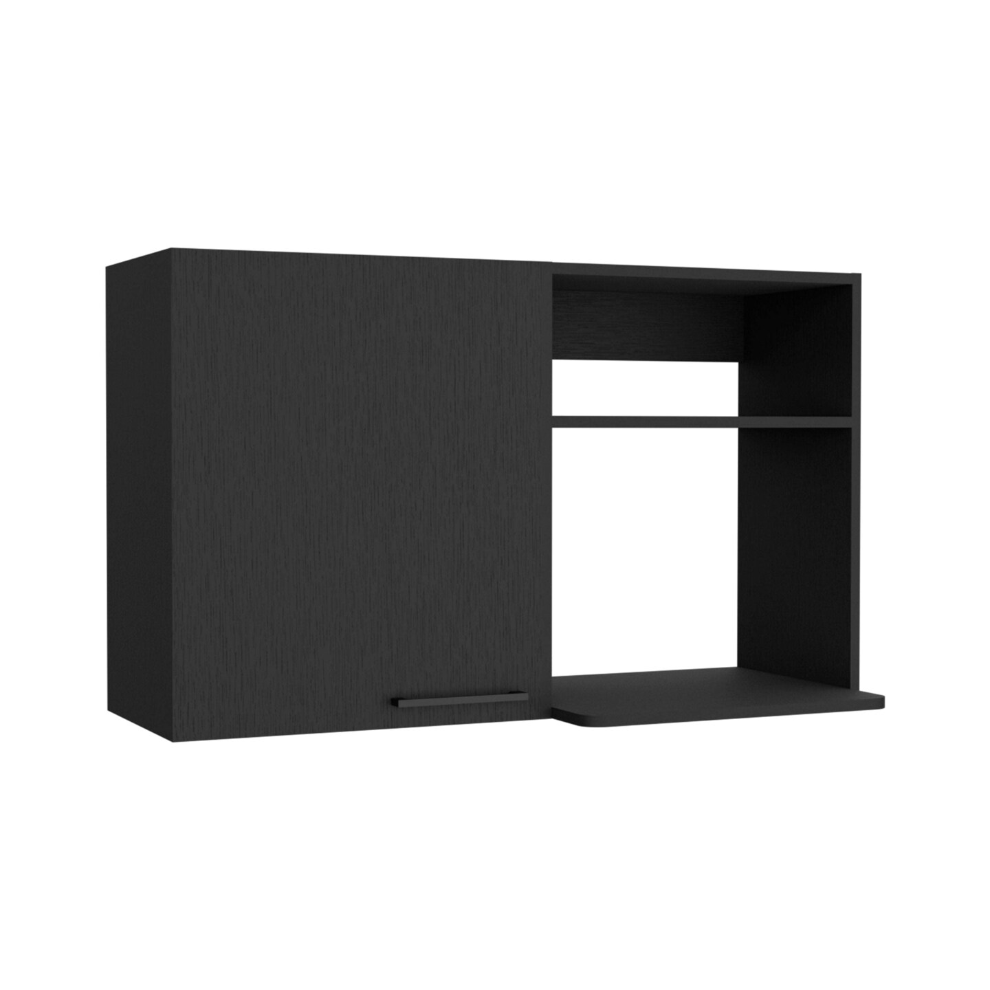 Premium Black Tall Cabinet with Wine Cubbies and Cup Rack | Organize in Style