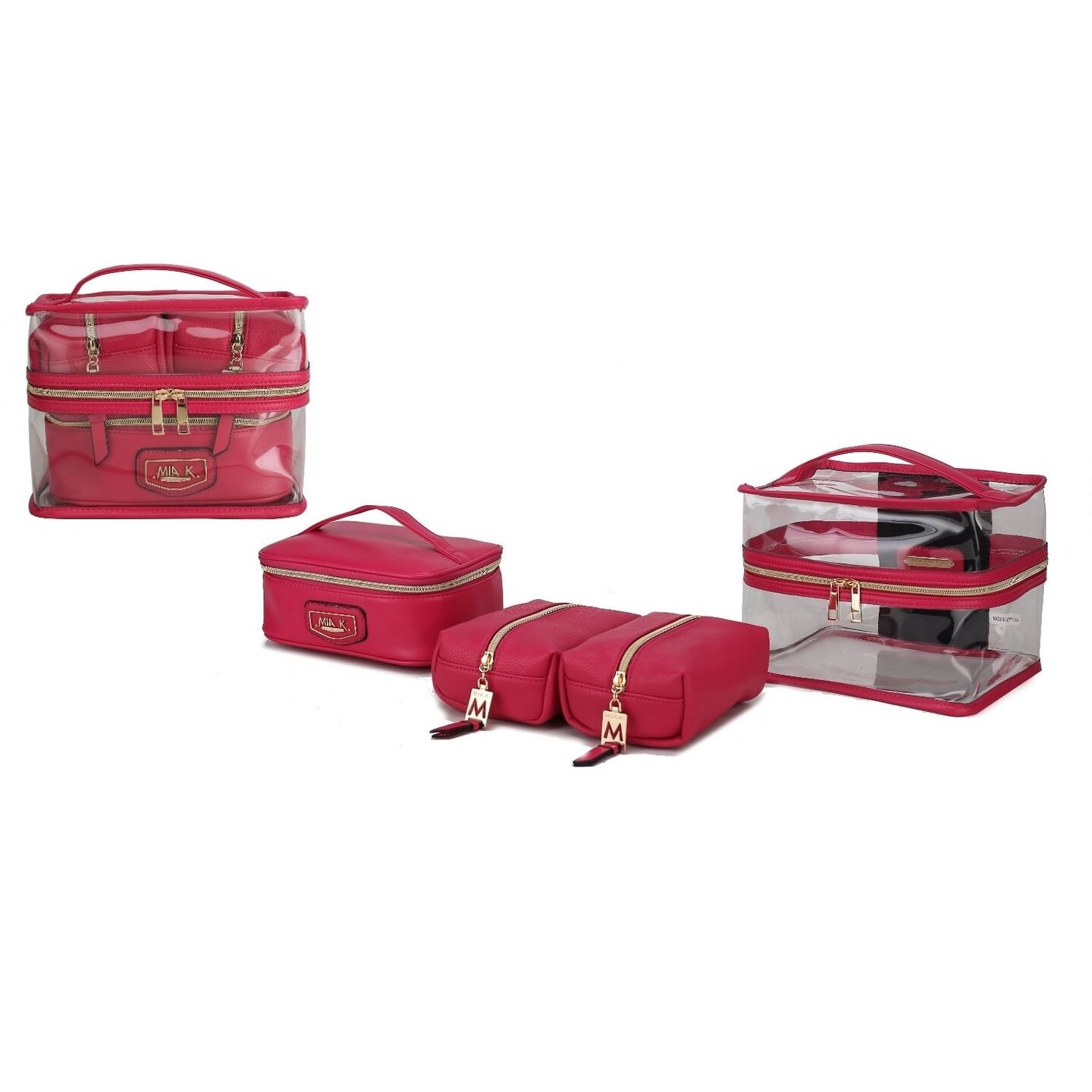 Mkf Collection Emma Multi-Functional Cosmetic 4 Pc Set Handbag By Mia K.